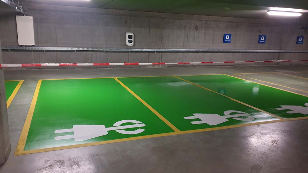 symbolen belijning parkeervakken elektrisch laden